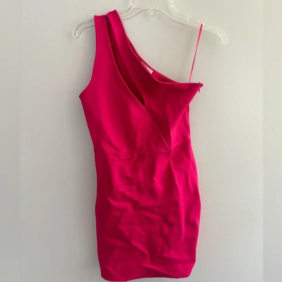 superdown Nava Asymmetrical mini dress in hot pink - Picture 3 of 8